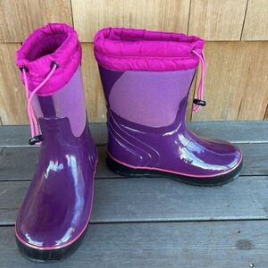 Bogs Mckinley Snow Rain Boots Kids 2 Purple Waterproof Insulated -30 52500